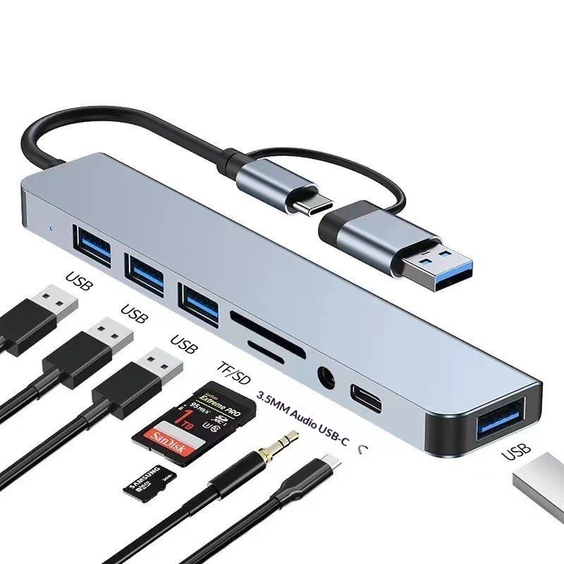 8-in-1 Dual-Head Multi-Function Docking Station Laptop Extender