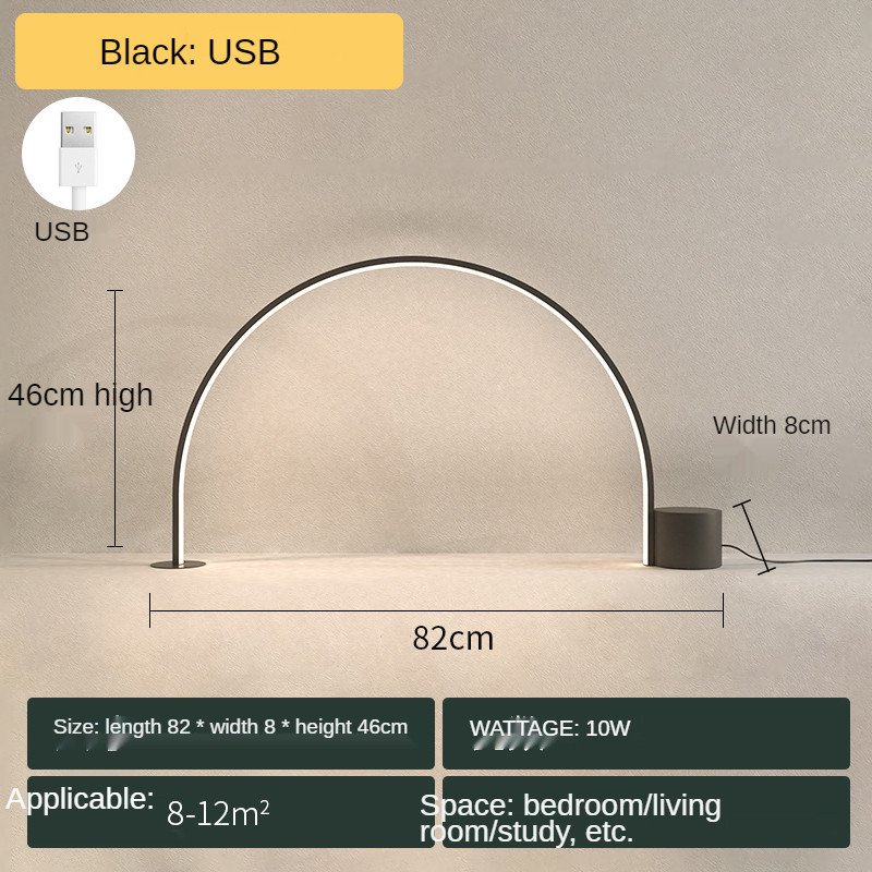 Minimalist Line LED Bedroom Bedside Reading Lamp