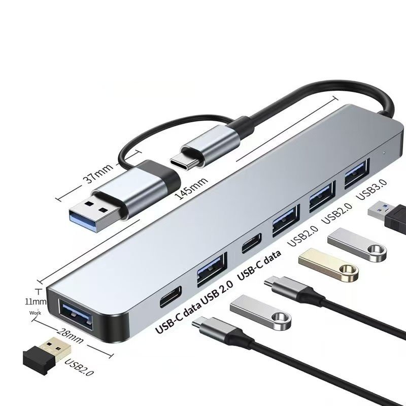 Dual-head 7-in-1 USB 30 Hub Multi-functional Docking Station