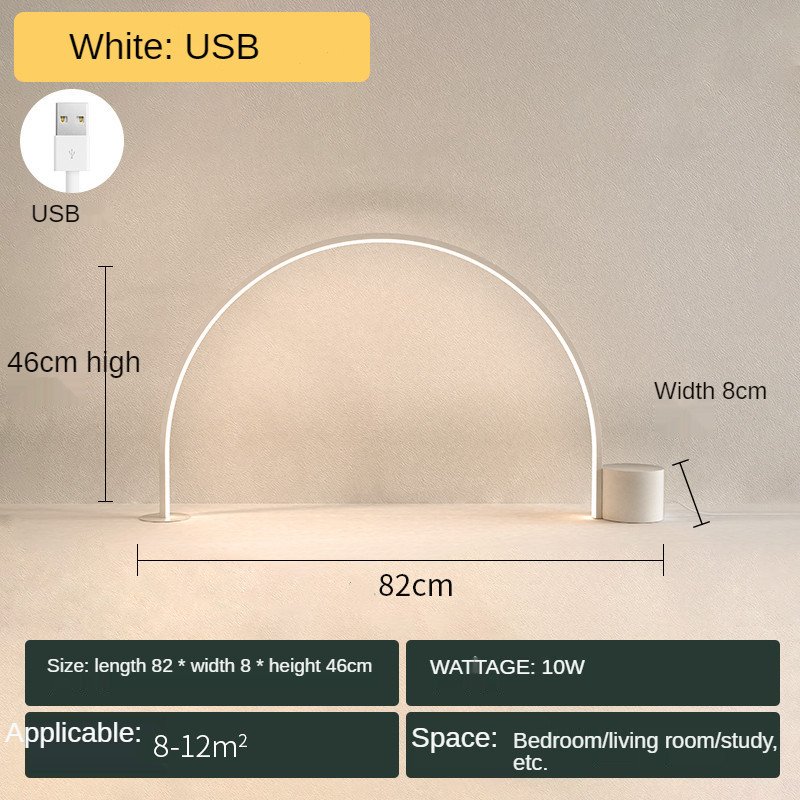 Minimalist Line LED Bedroom Bedside Reading Lamp