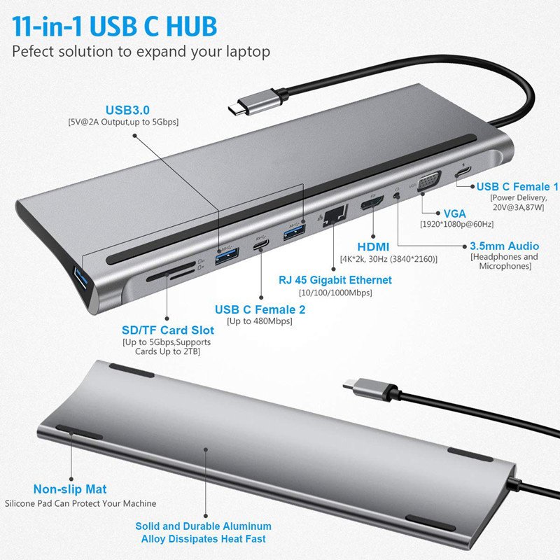 TYPE-C 11-In-1 Multifunctional Docking Station