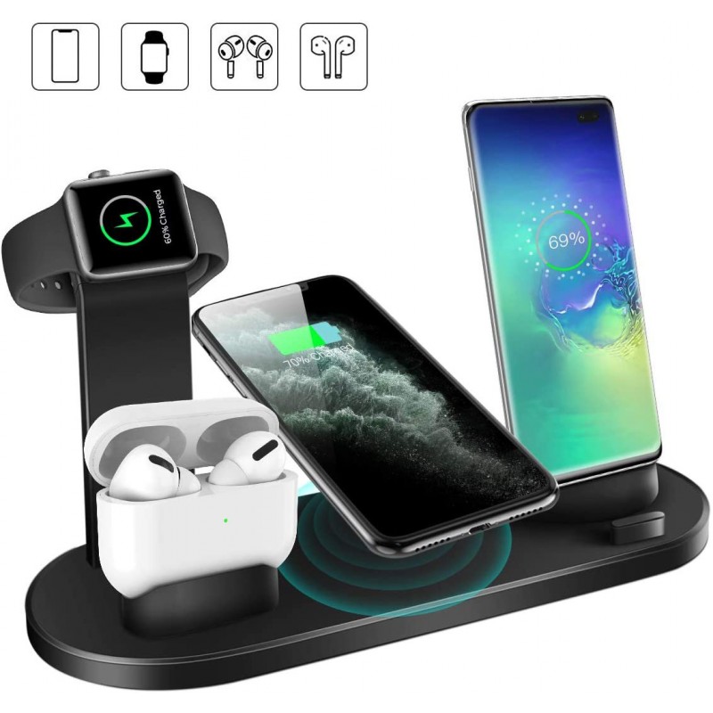 Wireless Charger 4 In 1 Charging Station For AppleIWatch Series 8 7 I-Phone 15 14 13 12 Pro Airpods Pro 3 2 Charging Stand Dock