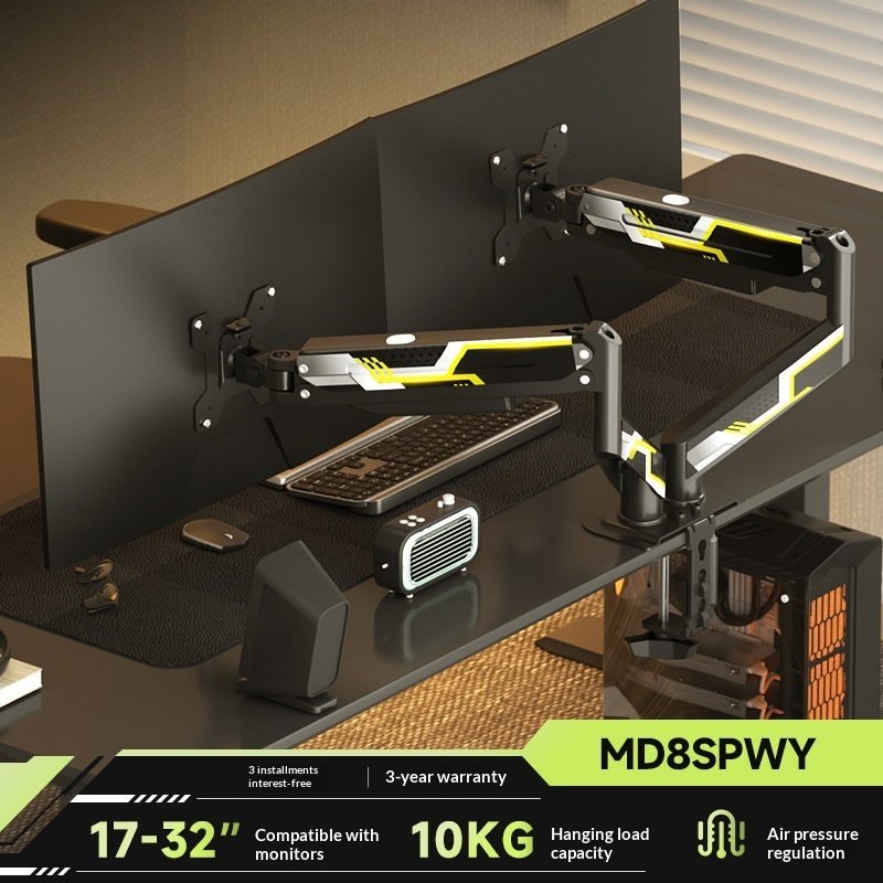 Dual-monitor Stand Mechanical Cantilever One-to-two PC Display Two-in-one Desktop Base Zhiercheng