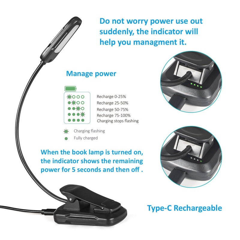 Type-c Charging Clip Music Reading Lamp