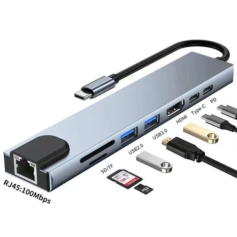 Dual-head 7-in-1 USB 30 Hub Multi-functional Docking Station