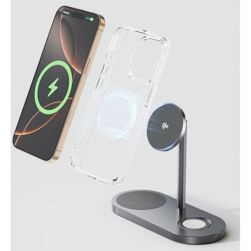3-in-1 Wireless Charger Magnetic Desktop Charging Station Stand