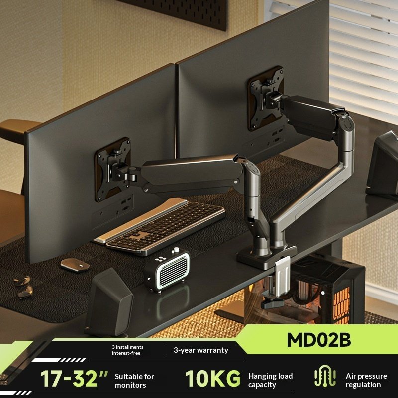 Dual-monitor Stand Mechanical Cantilever One-to-two PC Display Two-in-one Desktop Base Zhiercheng
