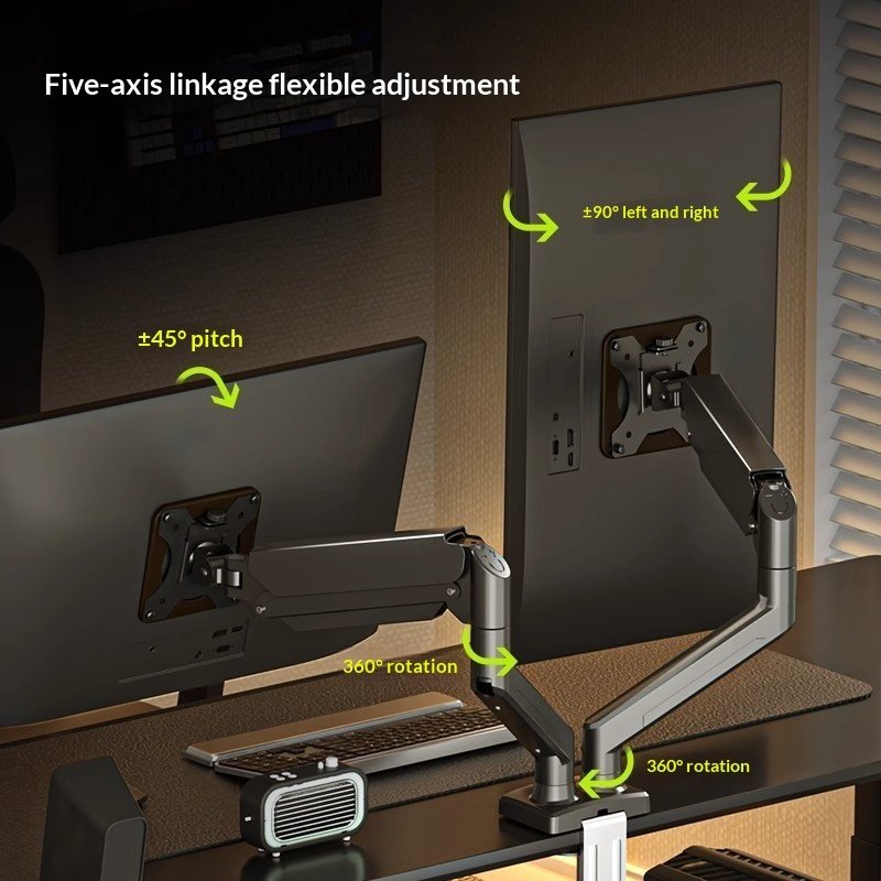 Dual-monitor Stand Mechanical Cantilever One-to-two PC Display Two-in-one Desktop Base Zhiercheng