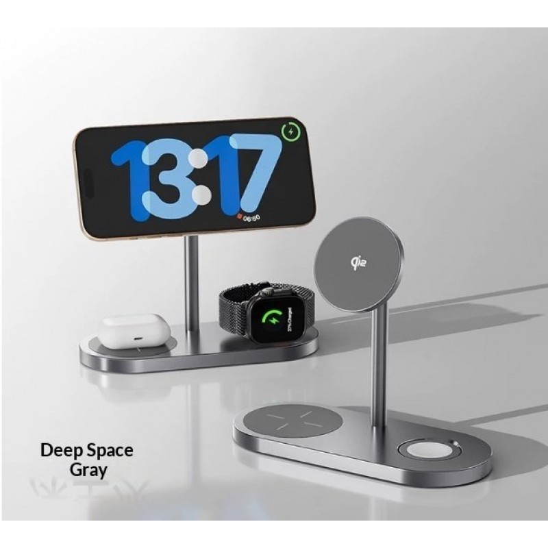 3-in-1 Wireless Charger Magnetic Desktop Charging Station Stand