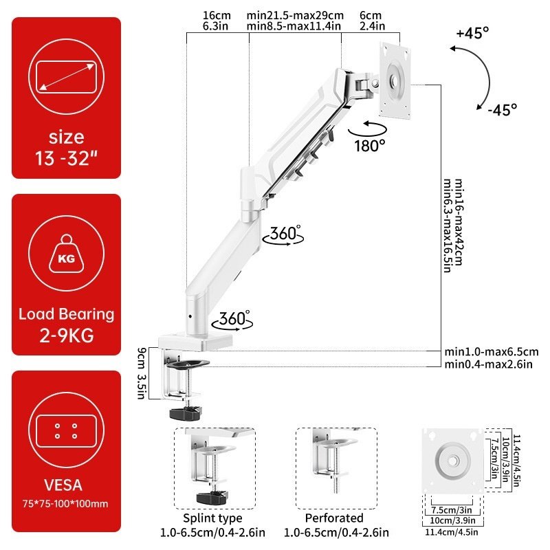 Monitor Computer Stand With Mechanical Arm And Desktop Rotation